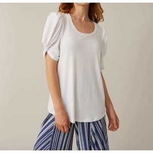 NEW JOSEPH RIBKOFF puff sleeves top in vanilla